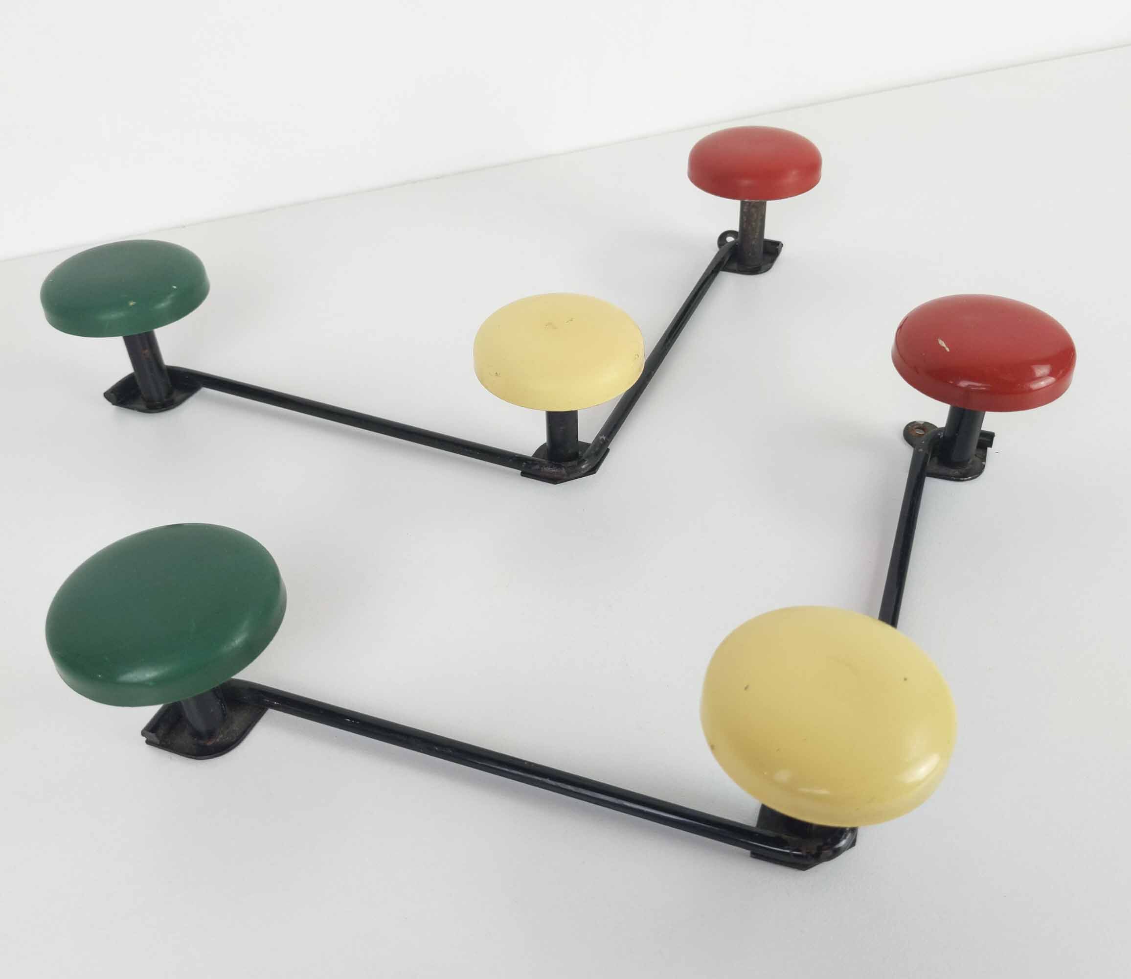 Pair of coatrack three 3 patères
