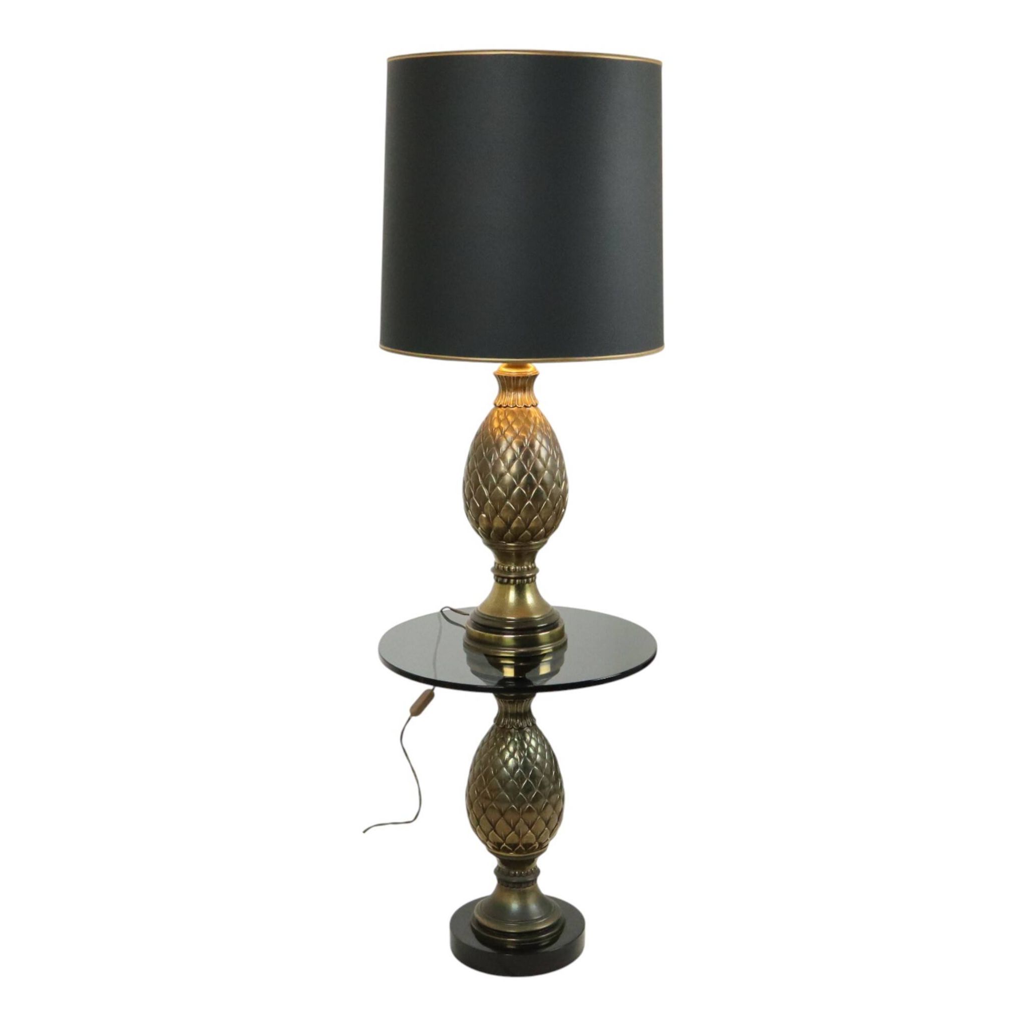 Lampe et table en pin rare Deknudt Loevsky années 1970