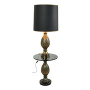 Lampe et table en pin rare Deknudt Loevsky années 1970