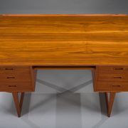 Mid-century Danish freestanding teak desk with raised lip edge, 1960s