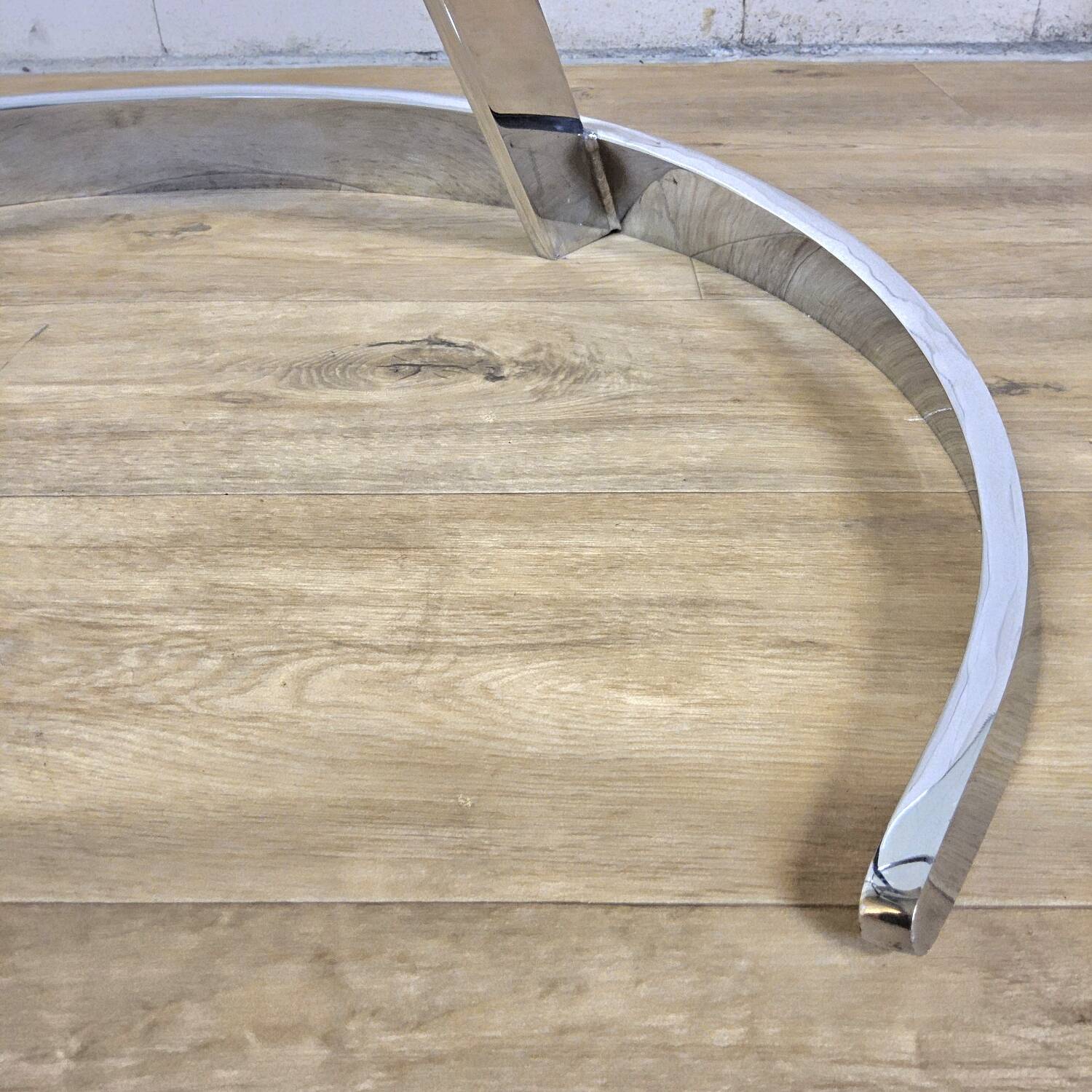 Vintage Chrome French design dining room set Boris Tabacoff 1970s