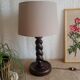 Turned wooden table lamp - vintage