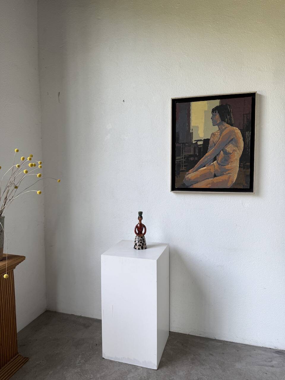 Ceramic candle holder for women, 1920/1930, Soufflenheim