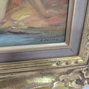 A Boyer: Oil on panel depicting a seated female nude from behind.
