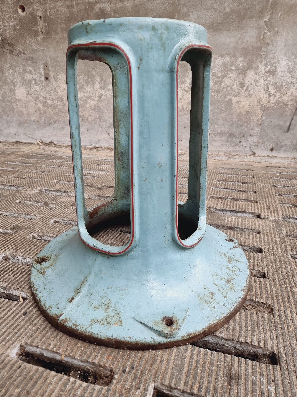 Antique dining table XXL on industrial machine leg