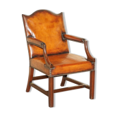 Fauteuil de bureau Gainsborough restauré cuir teint à la main