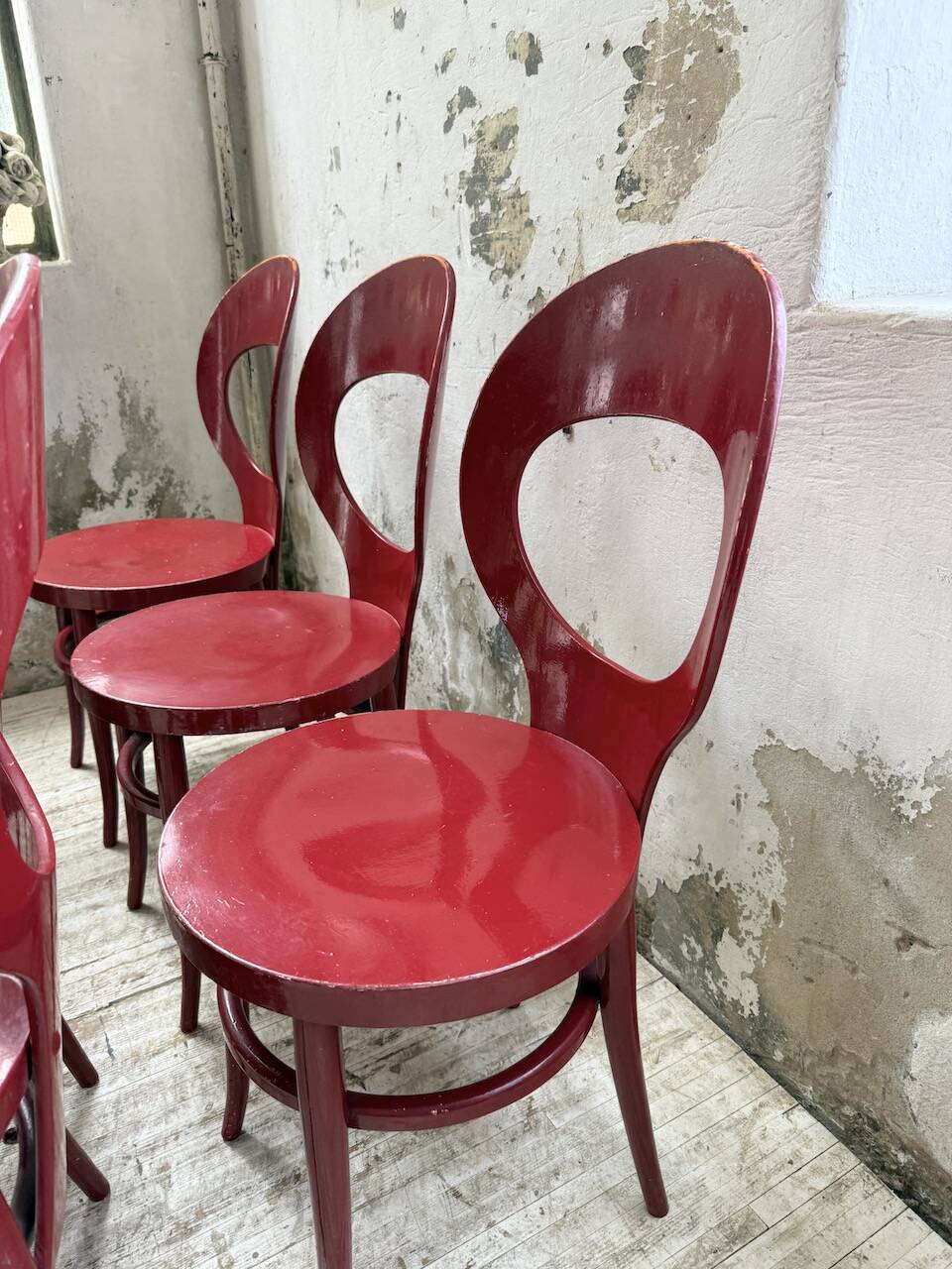 Set of 6 Baumann bistro chairs, Mouette model