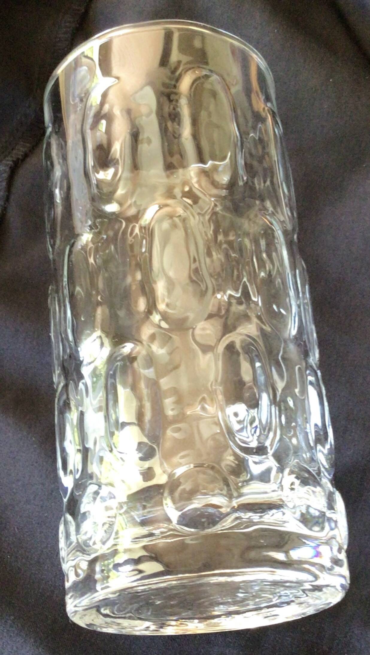 6 Long drink glasses relief glass oval bubbles Pernod