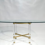 Plexi table Sandro Petti for Metalarte 1970 in brass