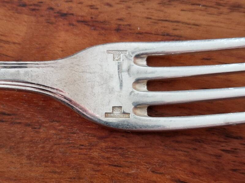 Christofle - Boréal model dessert fork in silver-plated metal