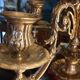 Silver metal candlestick 5 lights baroque style
