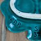 Vintage Vallauris catchall – green enamel leaf model