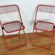 Pair of folding chairs Talin metal red