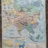 Ancienne carte MDI Asie agricole et physique vintage