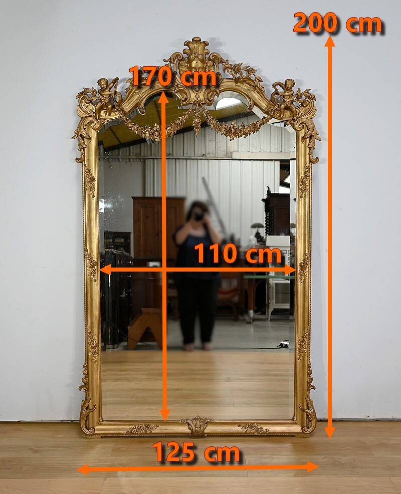 Important mirror in the style of Louis XIV – Louis XV, Napoleon III period – Mid-19th century