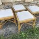4 tabourets vintage bambou et rotin – années 60/70