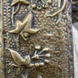 Embossed metal vase by alfred daguet, 1900 art nouveau period