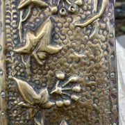 Embossed metal vase by alfred daguet, 1900 art nouveau period
