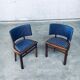 Set of Art Deco Curved Back Side Chairs, France, 1930s