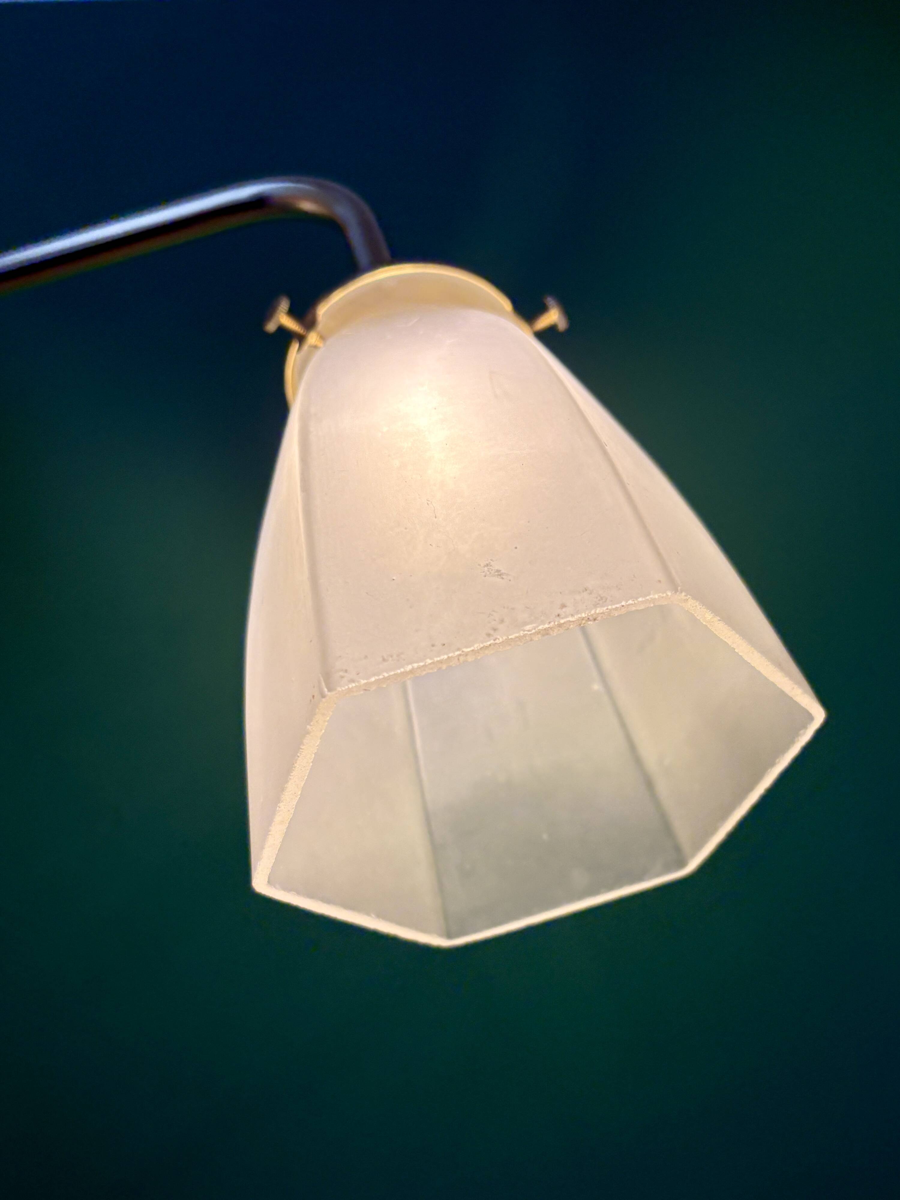 Vintage frosted glass tulip wall light