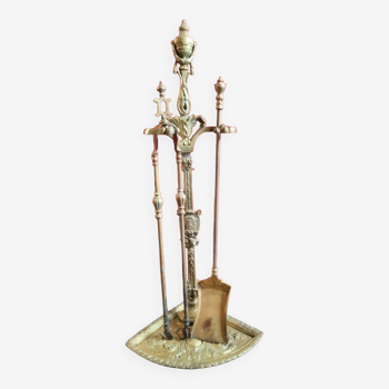 Bronze fireplace set