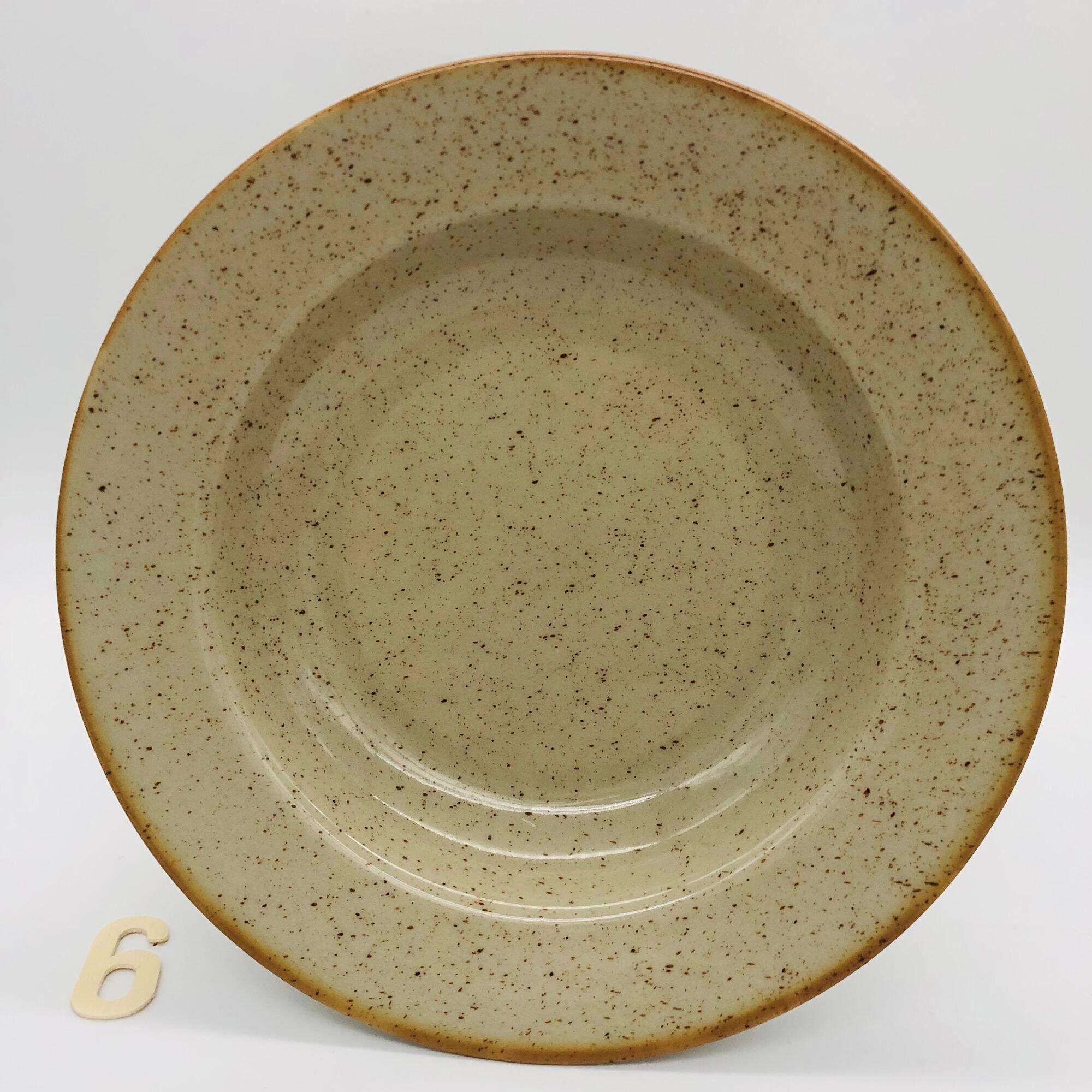 6 deep plates, Tulowice. Made in Poland.