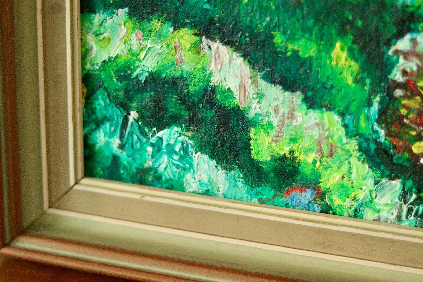 Original mid-century oil on canvas – "Landscape Pattern"