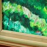 Original mid-century oil on canvas – "Landscape Pattern"