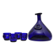 Cobalt Blue Viking Decanter and Cups, Holmegaard Glasværk, 1962
