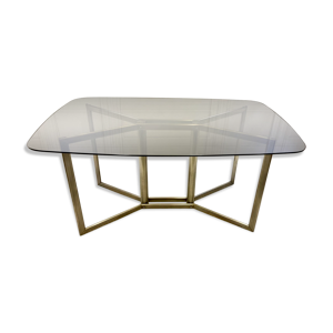 Table design verre fumé - structure