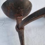 Pair of antique 15th century medieval castle wrought iron candlesticks