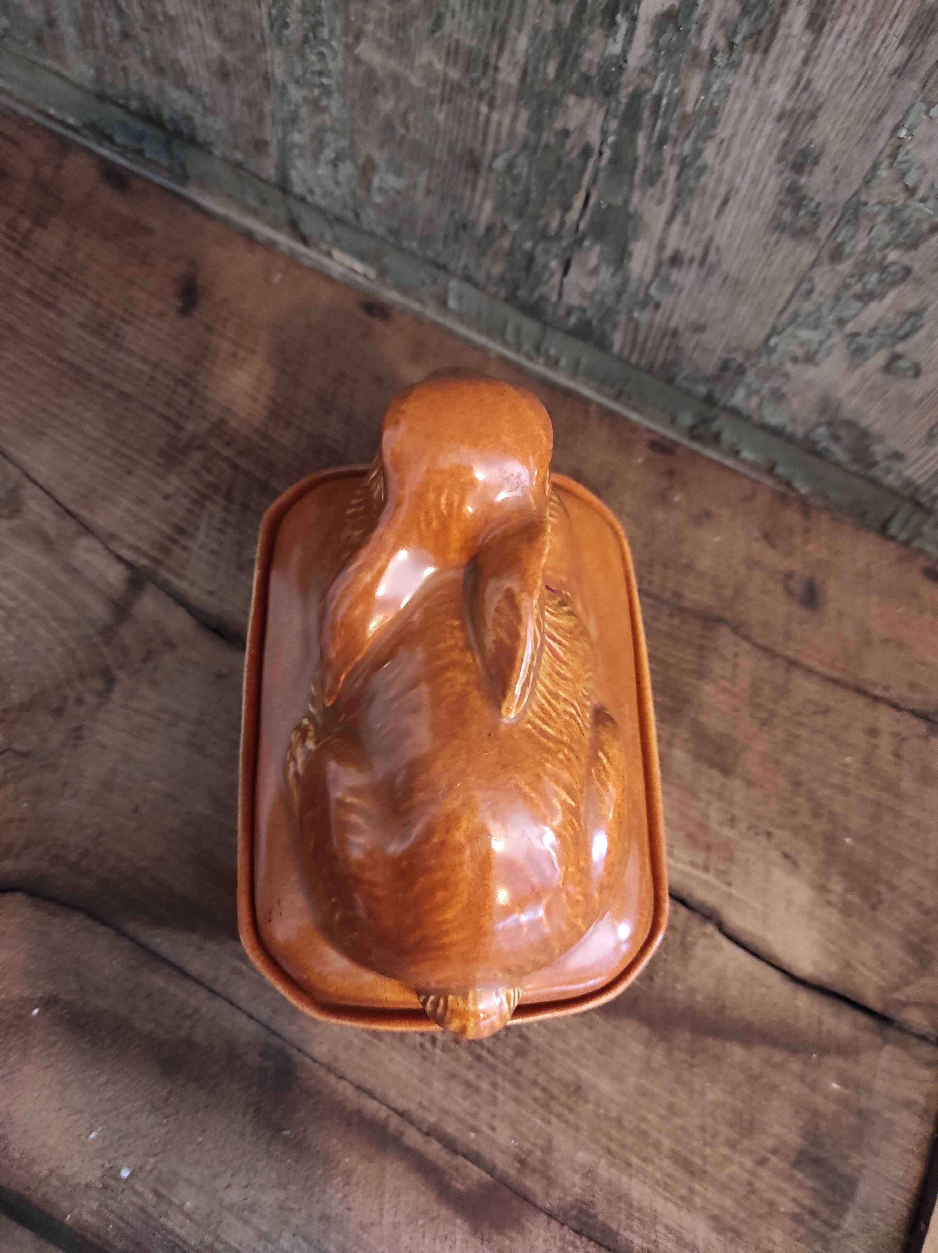 Vintage tureen for pâté rabbit shaped