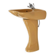 Pedestal sink in mustard by Luigi Colani for Villeroy & Boch, 1960