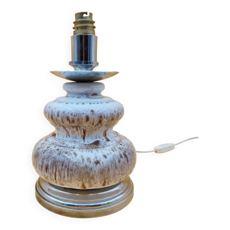 Lampe chrome et céramique vintage année 70