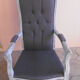 GREY PATINATED VOLTAIRE ARMCHAIR AND ANTHRACITE FABRIC