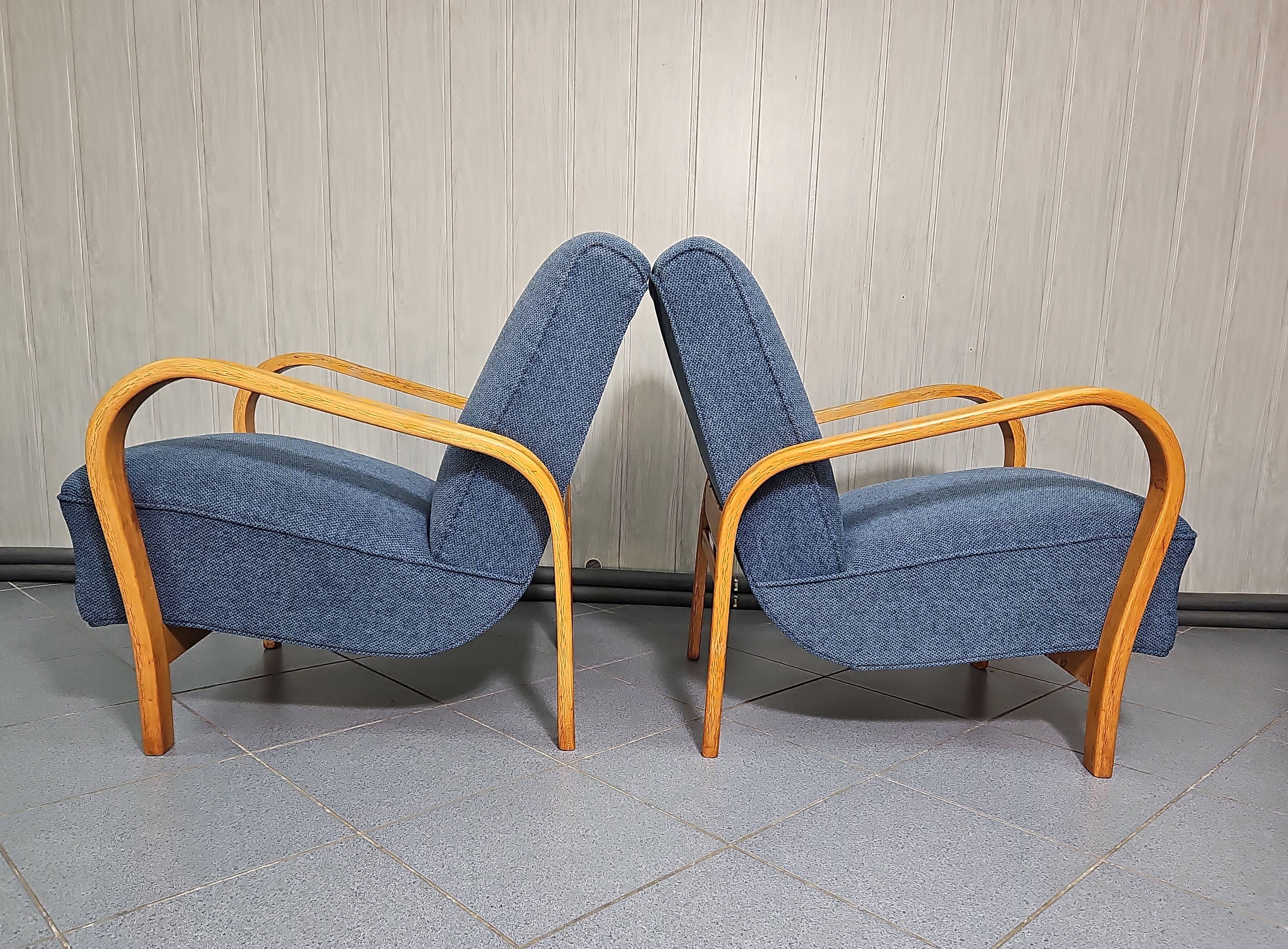 Pair of armchairs designed by K. Koželka & Antonín Kropáček for  Interier Praha Czechoslovakia 1950.