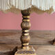 Fringed white bedside lamp