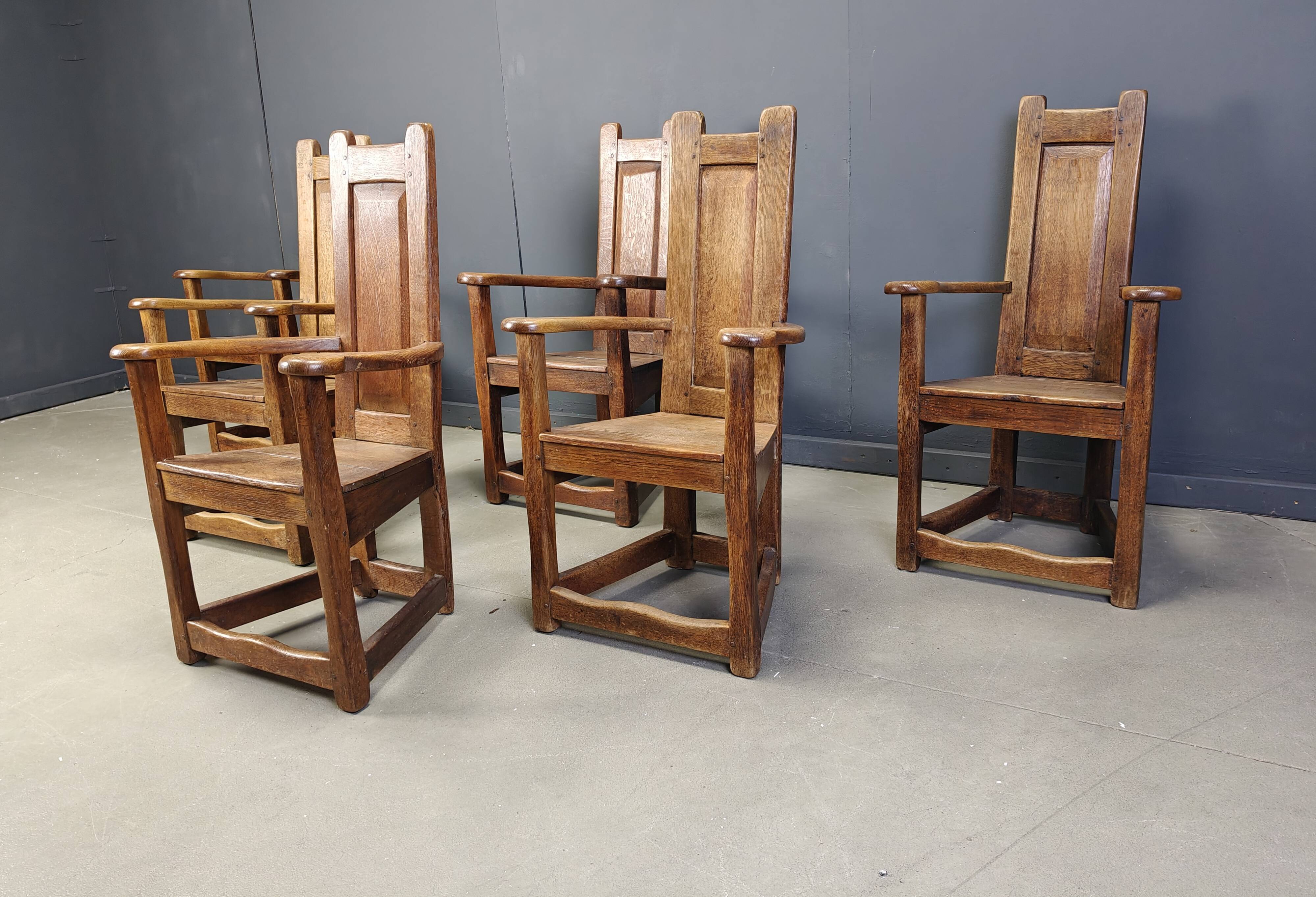 Vintage church chairs, set of 6 - 1950s