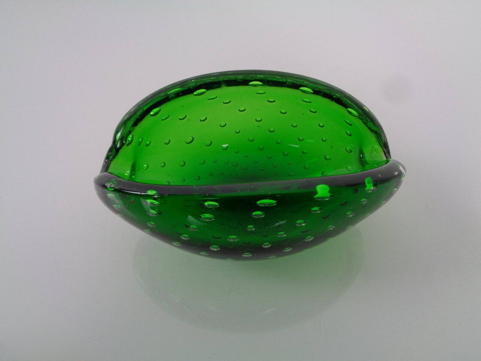 Green Sommerso Murano Glass Ashtray, Italy, 1960s