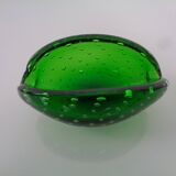 Green Sommerso Murano Glass Ashtray, Italy, 1960s