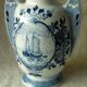 Pair of delft earthenware vases from holland with marine boat decor