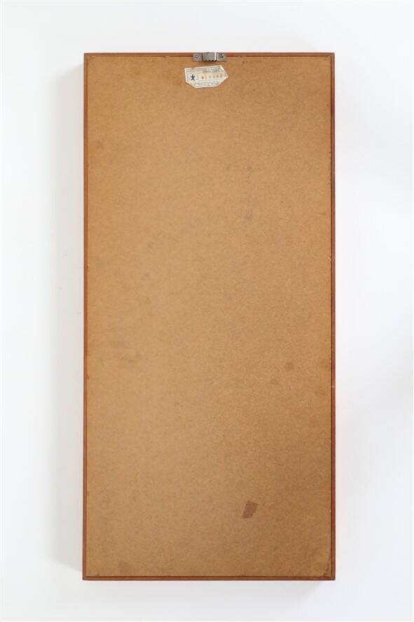 Minimalist Aarhus mid-century teak wall mirror / Danish modern design / 1960s / 1970s