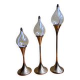 3 oil lamps Freddie Andersen "Clear Drop"