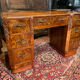 Art deco vintage brocante burr walnut desk carved 1920-1930
