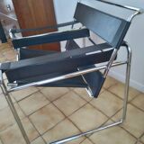 Chrome and black leather Wassily chair by Marcel Breuer