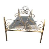 1-seater bed in gilded metal