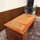 Classic English Desk with Brown Leather