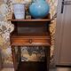 1980s console bedside table in brown varnished wood