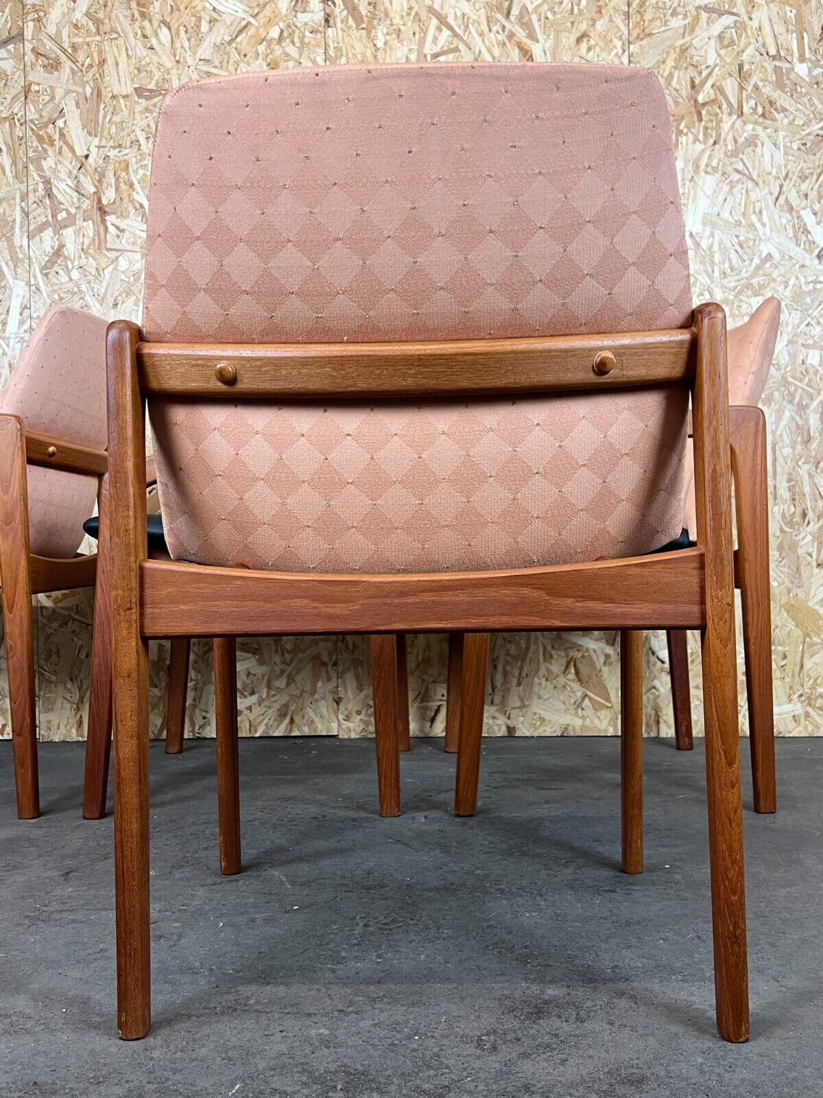 Teak dining chairs model 23 by Henning Kjaernulf for Korup Stolefabric