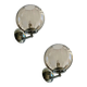 Set of Two Contemporary Smoked-Fumè Sphere Murano Glass Wall Sconces